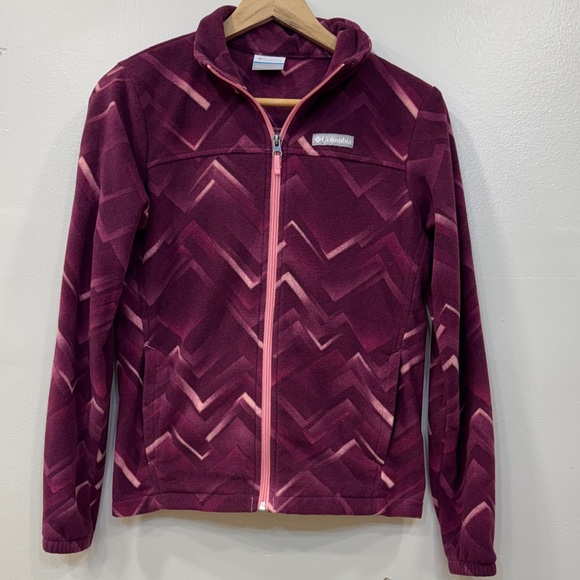 Columbia Other - Girls/women’s Columbia Maroon Patterned Fleece Jacket